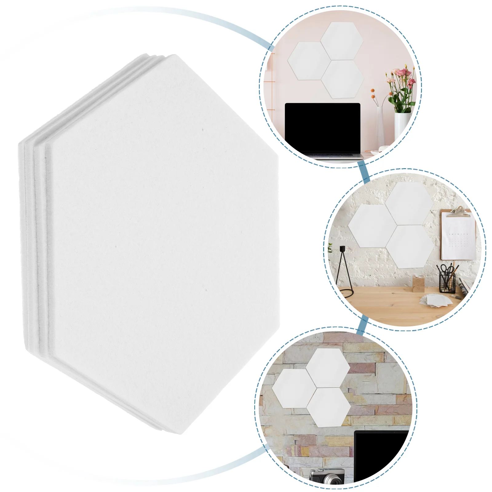4 Pcs Hexagon Message Board Reminder Bulletin Office Memo Notice Felt Boards for Walls Announcement Hanging Large