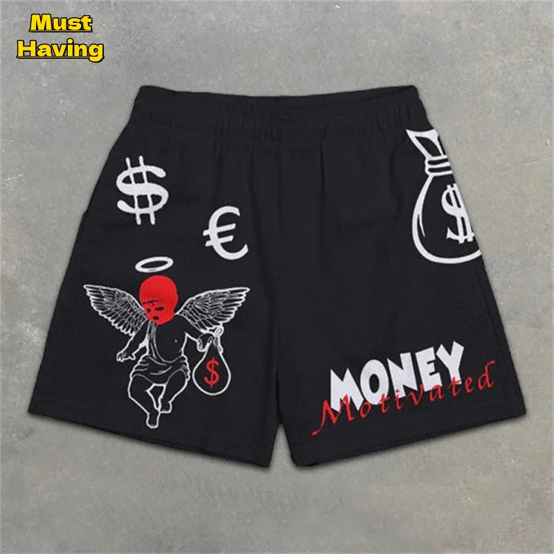 

Chic Stylish Y2K Graphic Letter Print Gym Shorts for Men Quick Dry Breathable Shorts with Pockets Casual Workout Fitness Running