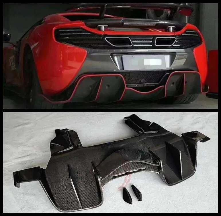 

Real Carbon Fiber Rear Bumper Side Spoilers Lip Trunk Diffuser For Mclaren MP4-12C 650S Upgrade 675LT