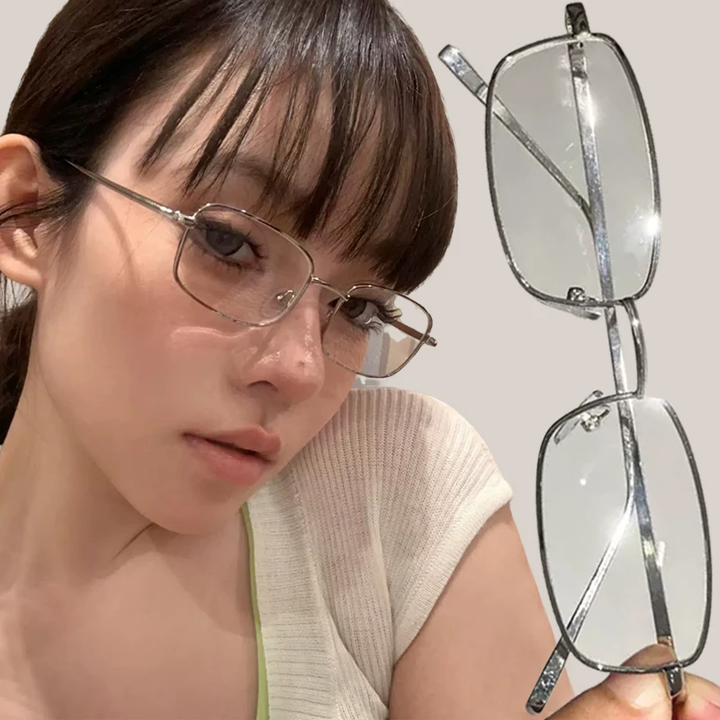 

Small Square Alloy Frame Glasses Retro Reading Glasses Anti Blue Light Presbyopic Glasses Women Men Metal Clear Lens Glass