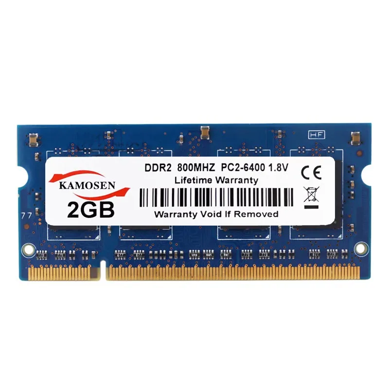 2GB PC2-6400S DDR2 800MHz 204핀 1.8V SO-DIMM RAM 노트북 컴퓨터 메모리 팩(듀얼 채널 지원)
