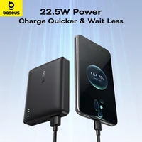Baseus 22.5W Power Bank 10000mAh Portable Charger PowerBank QC PD Fast Charging External Battery For iPhone 16 15 Samsung Xiaomi 2