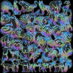 10/30/50Pcs Cool Holographic Laser Animal Cartoon Stickers Aesthetic Transparent Cute Decals for Laptop Phone Decoration Sticker