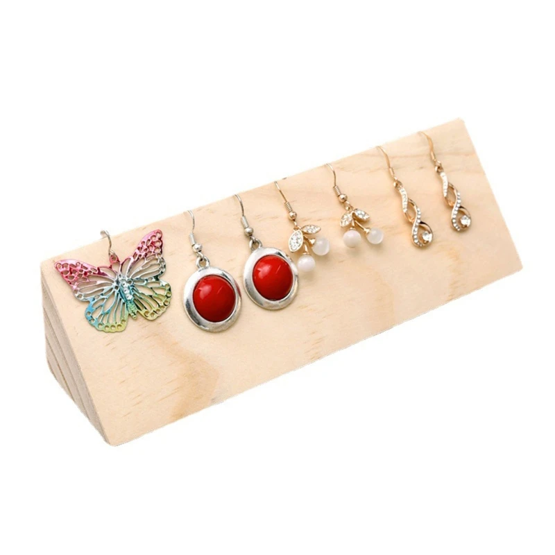 

Фотодержатель и органайзер для ювелирных изделий, деревянная стойка, подставка для висячих сережек длиной 6,9 дюйма