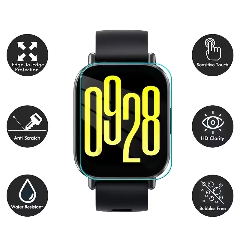 3 Stück Premium gehärtetes Glas für Xiaomi Redmi Watch 5 Lite Watch5 Active Smartwatch Displayschutzfolie Klare Folie – Detail 2