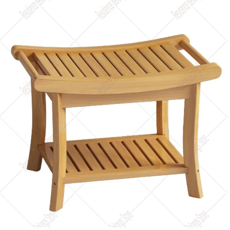 Bamboo Senior Bathroom Chairs Stepping Mobile Bathed Accessories Bathroom Stools Shower Caddy