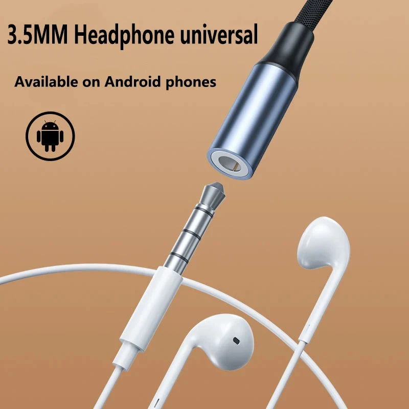 Universal Type-C to 3.5mm Audio Aux Adapter Cable