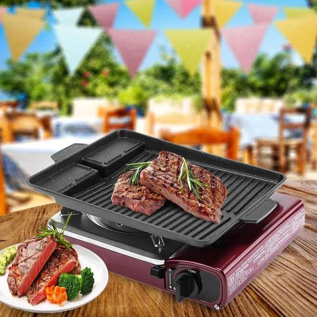 Nonstick Grill Pan Nonstick Grill Pan For Indoor Outdoor Camping Barbecues  Durable Frying Pan For BBQ Camping And Home Cooking - AliExpress