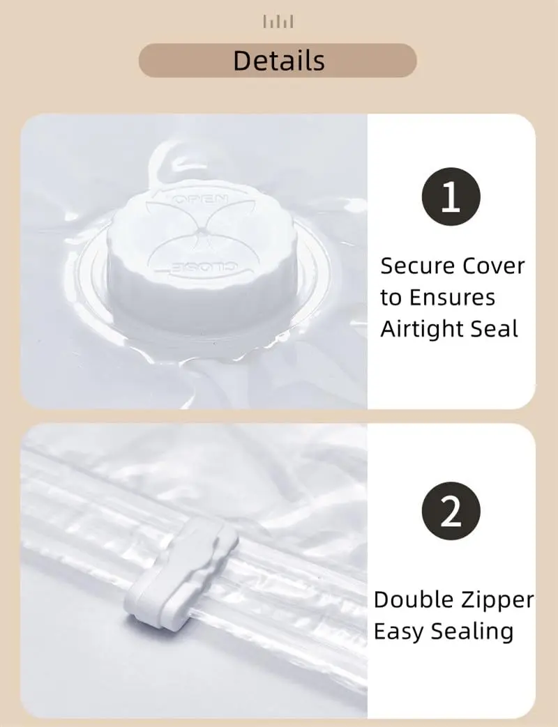 Reusable Hanging Vacuum Storage Bags for Clothes, Coats, Jackets, Hanging Compressible Storage Bag Space Saver Bags 4