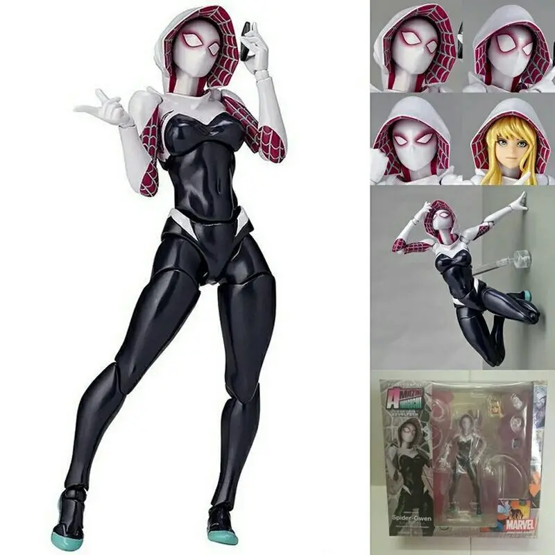 

Marvel Spider Man Gwen Stacy Anime Action Figure Female Spiderman Movie Dolls Collectible Model Decoration Children Toys Gifts