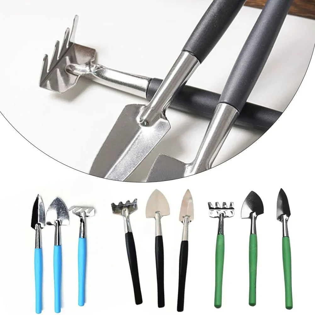 

3Pcs Gardening Tool Set Shovel Rake Hand Trowel Home Tools Garden Plants Bucket Shovel Tool Transplanter Hand Rake