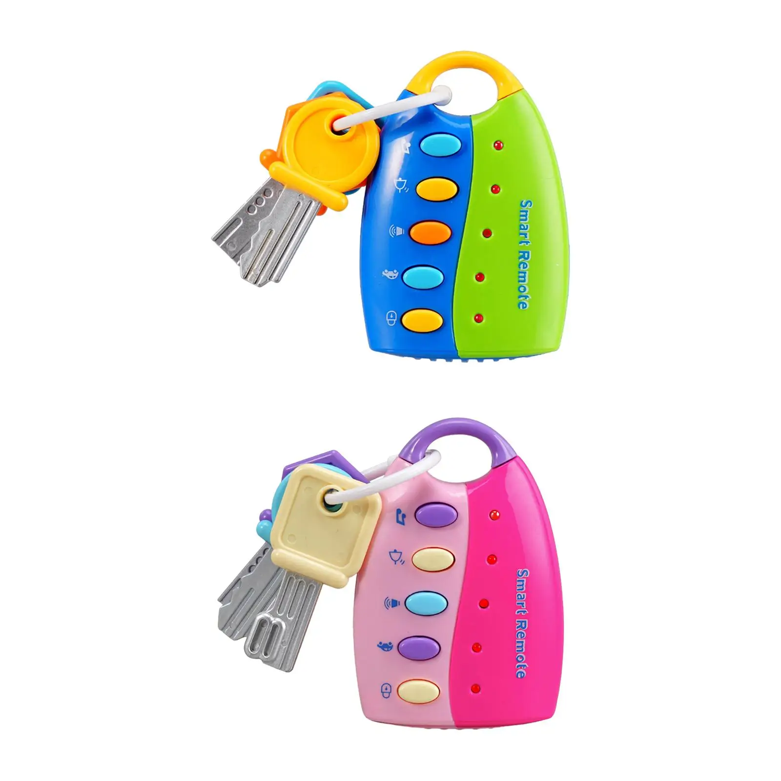 Baby Car Keys Toy Role Playing Sensory Pretend Play Musical Remote Key Toy with Sound and Lights for Baby Children Toddlers Kids