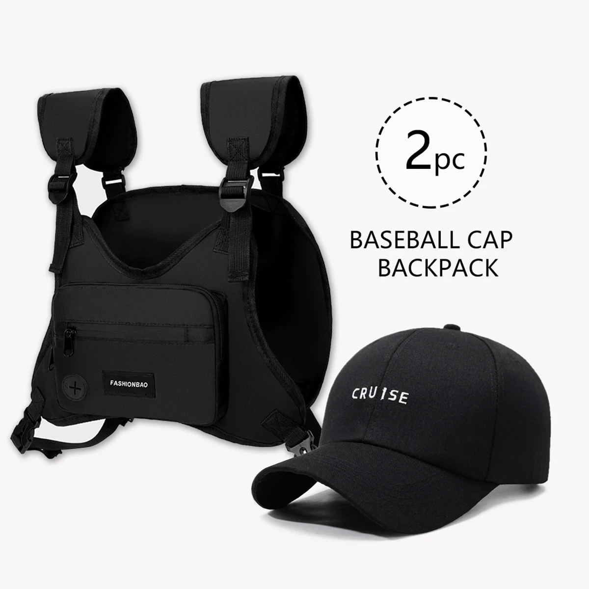 Vest Style Backpack Chest Bag Men's Tactical Bag Cycling Street Sports Chest Bag Multi-Functional Functional Style Vest Bag Sports Outdoor Mountain Climbing and Fishing