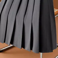 Gray Solid Folds Office Lady Casual High Waist A-line Loose Women's Skirt Mid-Calf Long Skirts For Women Clothing Fashion 2024 - Image 5