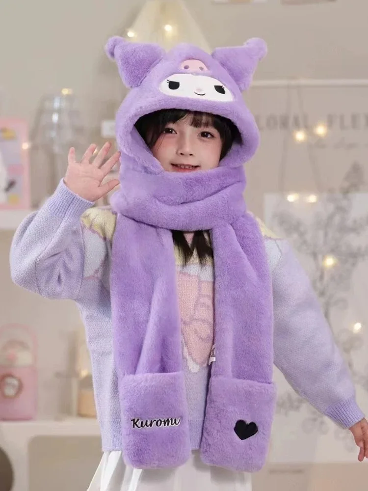 Cute Kuromi Anime Childrencinnamorol Winter Windproof Hat