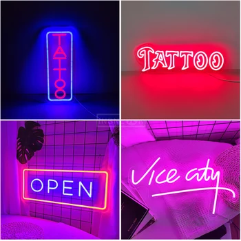 TATTOO 네온 사인 LED 살롱 스튜디오 샵, 아트 룸 벽 장식, 네온 사인 보드, 비즈니스 광고 매장, LED 야간 조명