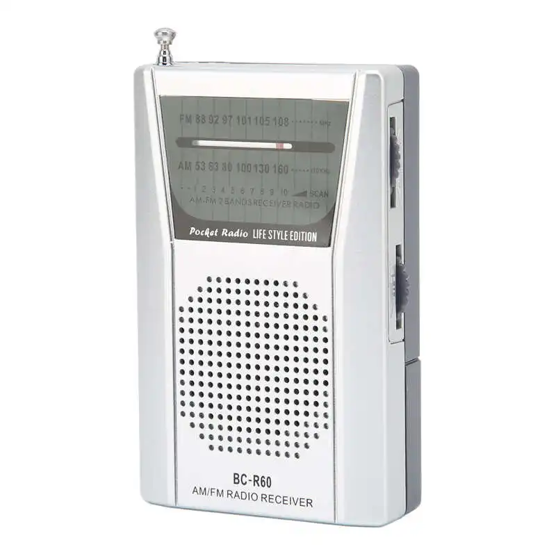 Radio FM AM con altavoz y conector de auriculares, radio de transistor  pequeño, funciona con pilas, la mejor mini antena de radio para recepción  de