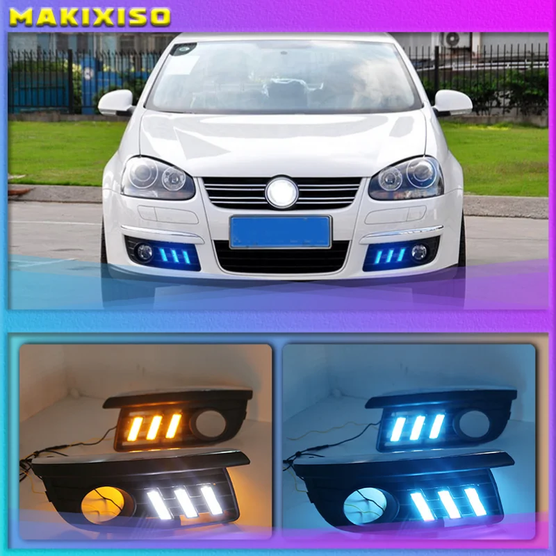 

2 шт., Автомобильные дневные ходовые огни для VW Jetta MK5 Sagitar 2006 2007 2008 2009