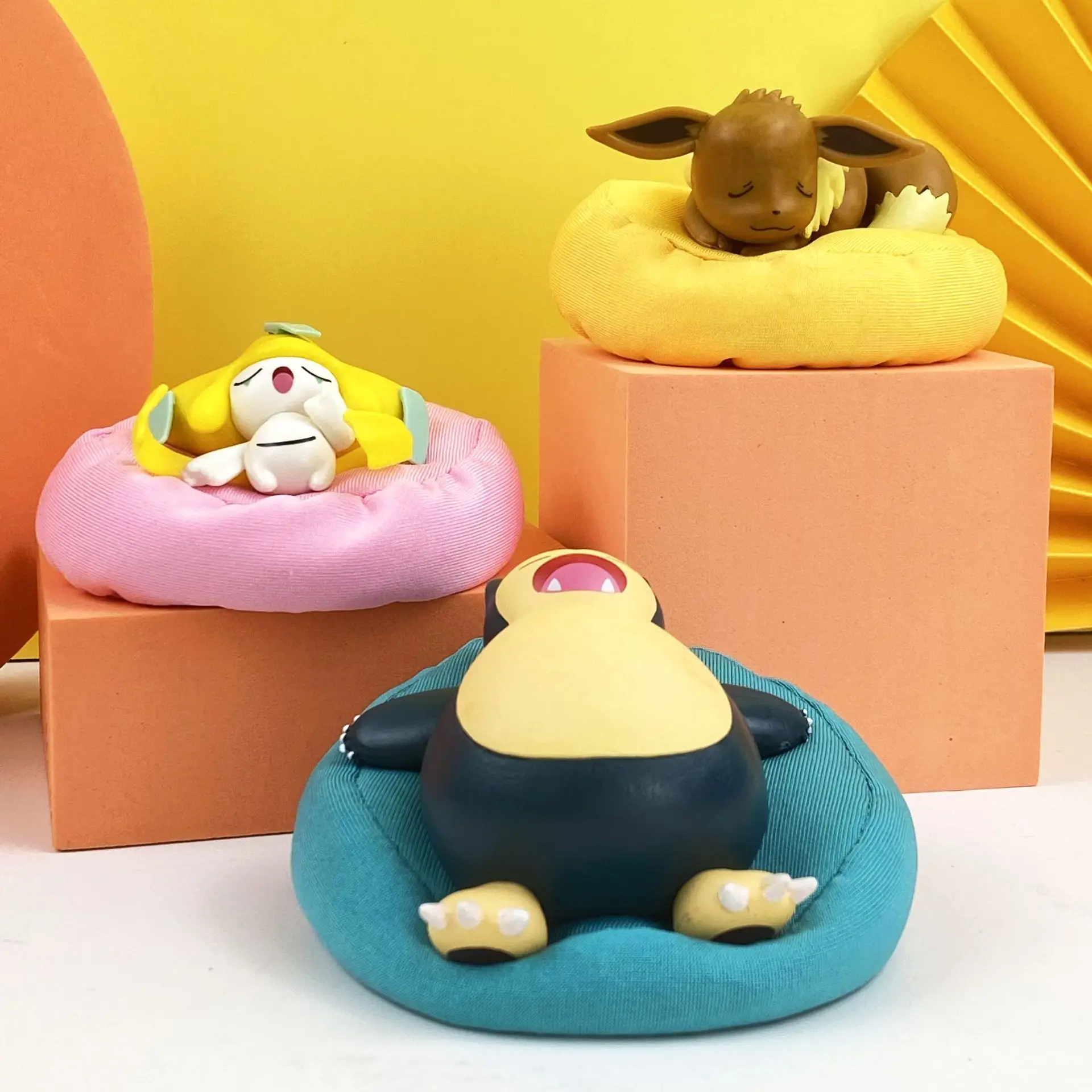 Cartoon Sleep Pillow Pokemon Doll Model Pikachu Snorlax Bulbasaur Cute Pvc Model Toys Anime Figures Q Version Dolls