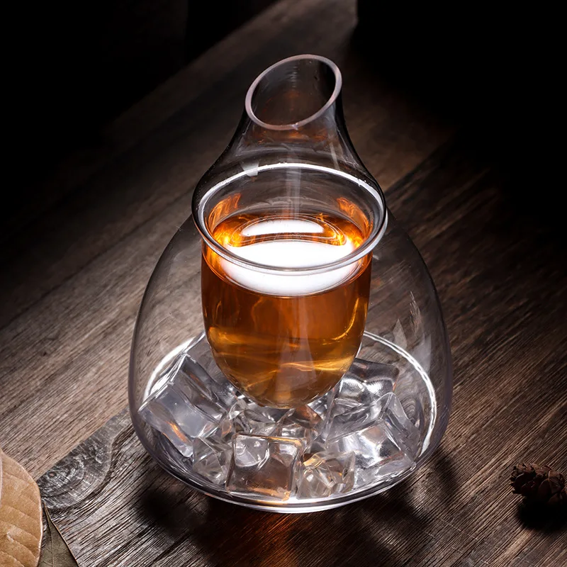 Glass Wine Pot Transparent Japanese Cooling Sake Cup Ice Jug Creative Decanter Wine Bottle Whiskey Dispenser Home Hotel Bar