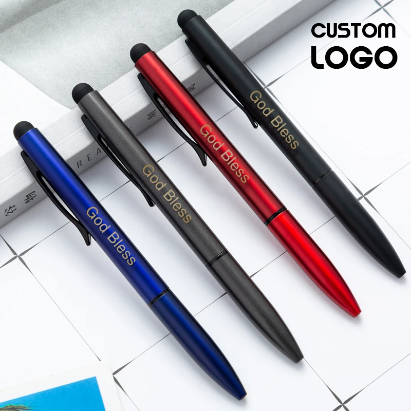 Custom Logo Ballpoint Pen Multifunction Metal Touch Pen Gift For Kids