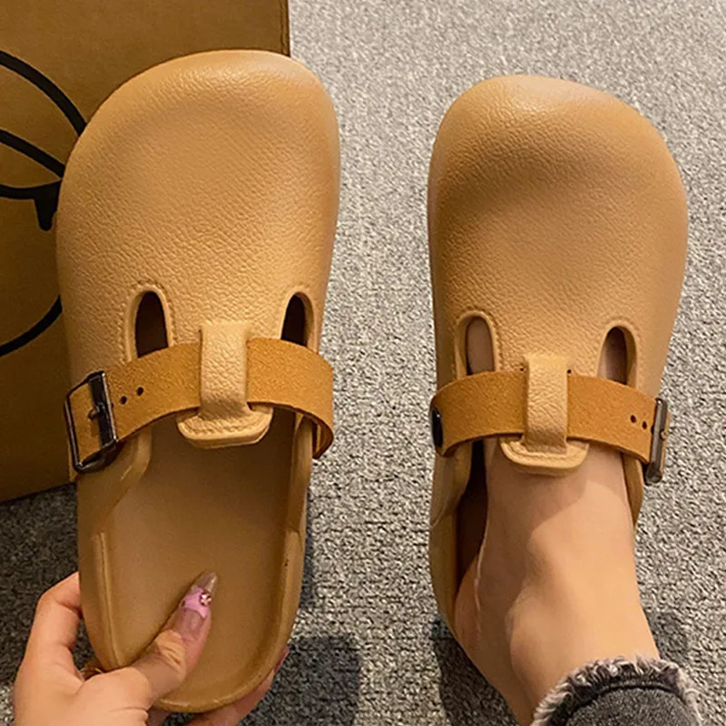 EVA Beach Sandals Women Double Buckle Pool Slippers