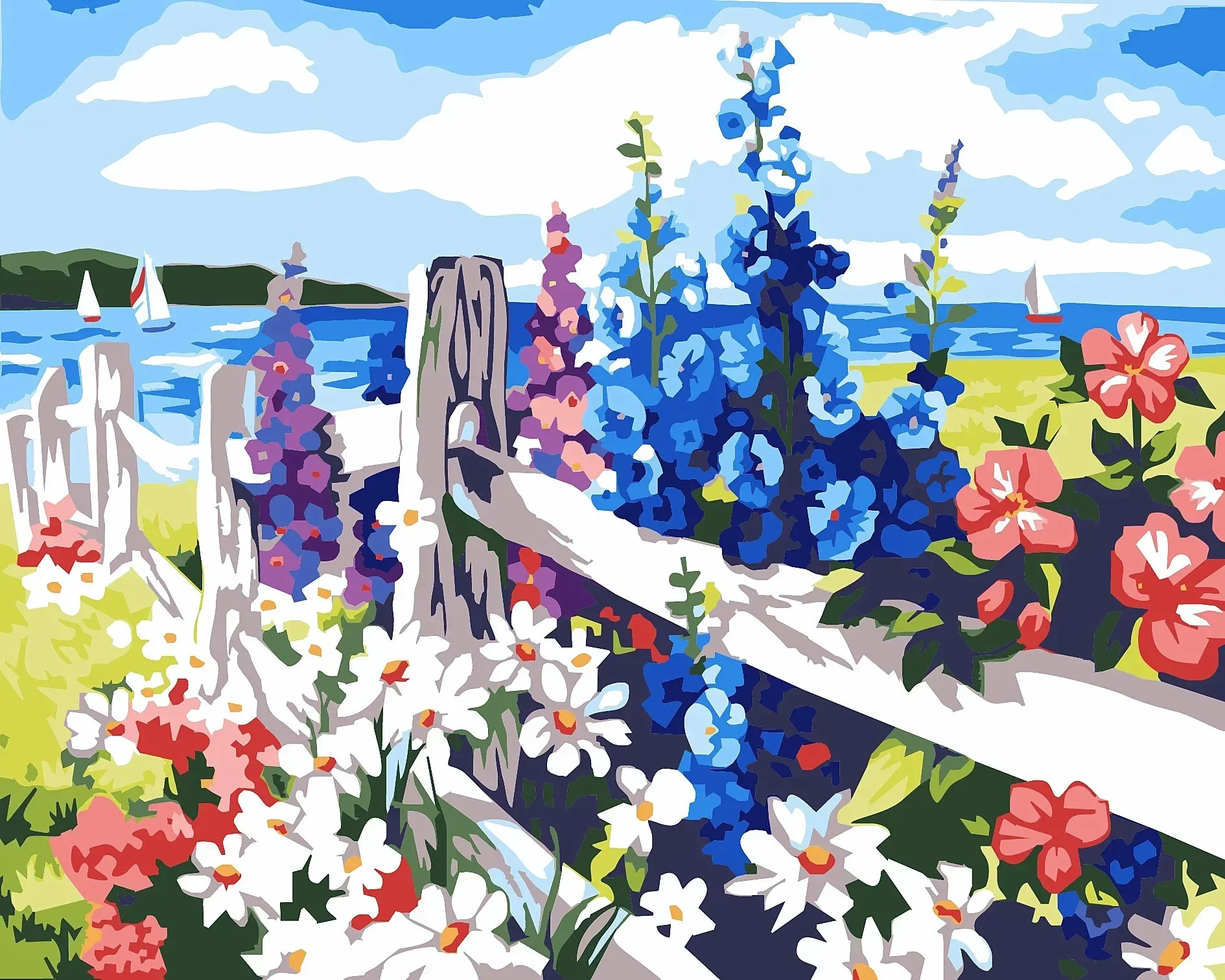 

21835- FZ- Diy landscape figures and animals hand-painted digital oil painting set