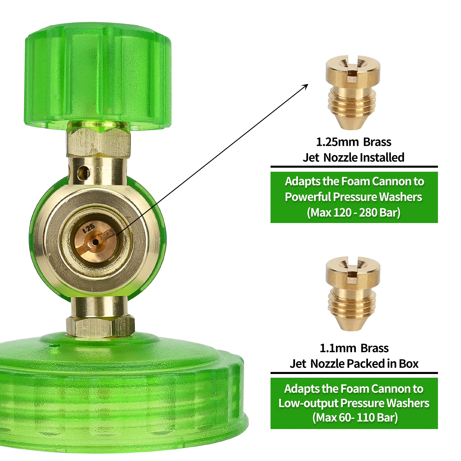 Pressure Washer Aluminum Foam Cannon Foam Generator Snow Foam Lance with 1/4” Quick Connector for Portland Husky Ryobi Greenwork 2