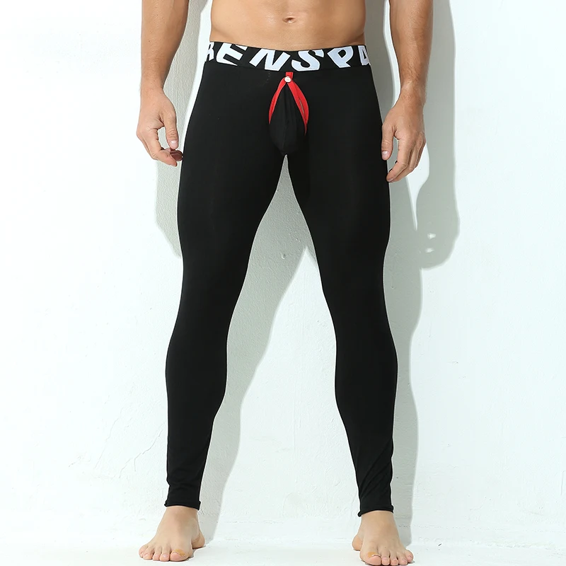 Description Picture 6 of itemWinter Thermal Underwear Bottoms Men's Sexy Leggings Tights Stretch Autumn Pants Male U Pouch Separate Long Johns Lingerie