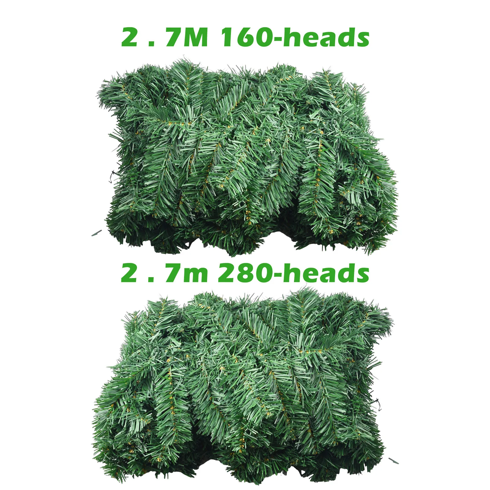 1 stücke 2,7 M Künstliche Grüne Weihnachten Girlande Kranz Weihnachten Kiefer Rattan Dekor Wohnkultur Weihnachten Treppen Dekoration – Detail 4