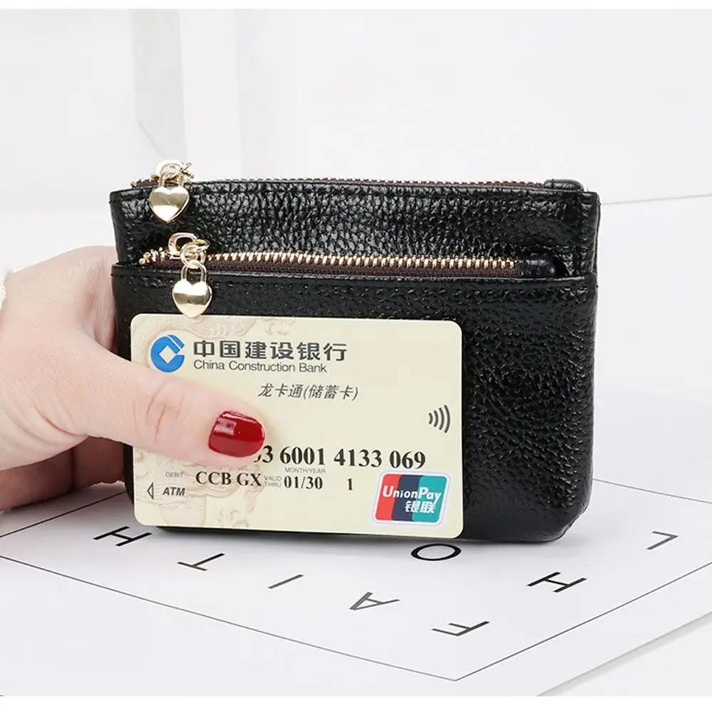 Women Mini Change Purses Leather Coin Purse Zipper Pouch Card Holder Wallet Kids Coin Pocket Wallets Key Chain Holder 3
