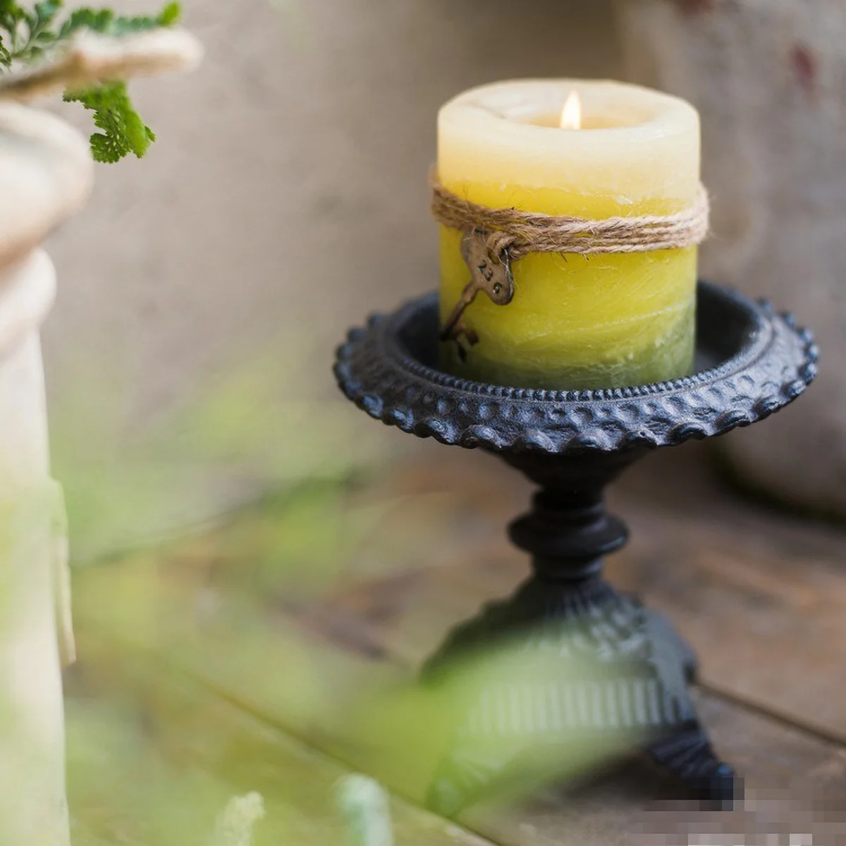 Antique Cast Iron Candle Holder 5
