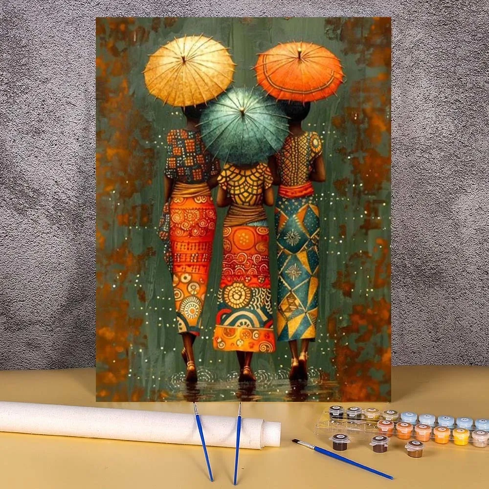 Abstract Pictures By Number Drawing On Canvas Kits African Woman Paint By Numbers Figure Paintings Gift Home Decor For Bedroom