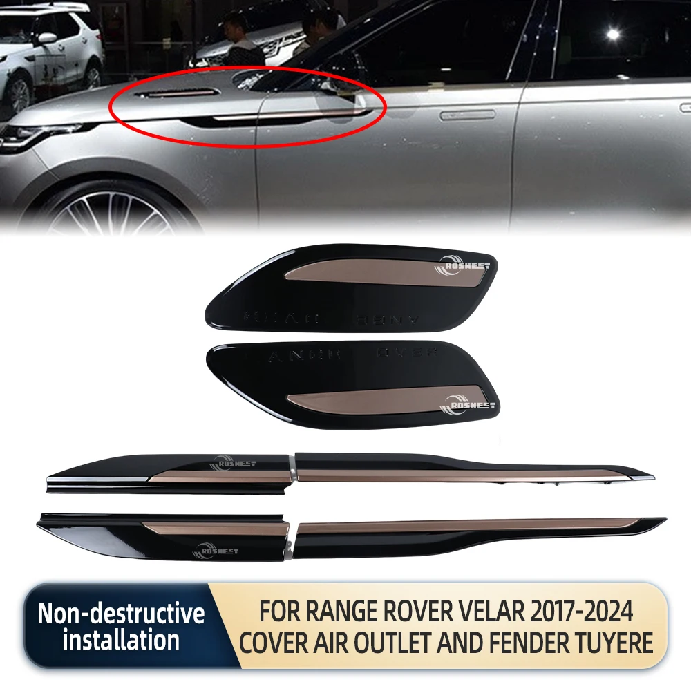 

Cover Air Outlet And Fender Tuyere For Range Rover Velar 2017-2024 L560 Side Vent Cover Air Flow Vent Fender Car Accessories
