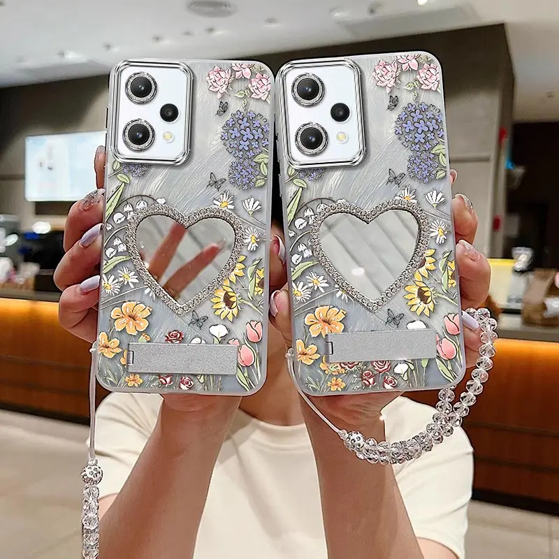 Elegant Rich Petals Bracelet Holder Phone Case Cover