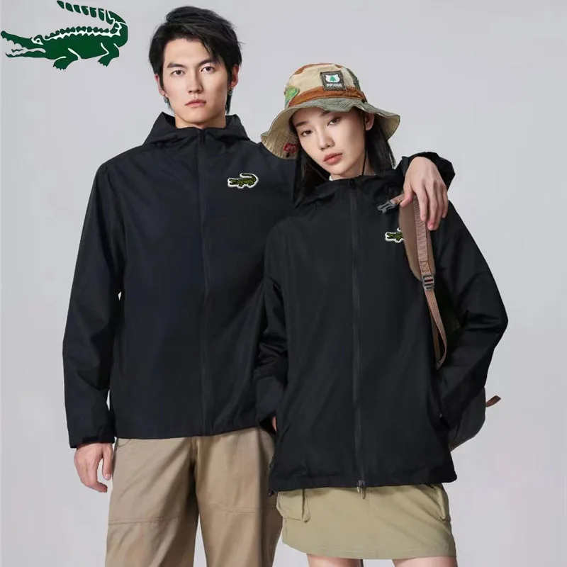 

Brand Fashion Couple Jacket Solid Hooded Long Sleeve Men Hoodies Plus Size Loose Casual Outerwear Windproof Sport Outdoor Coats