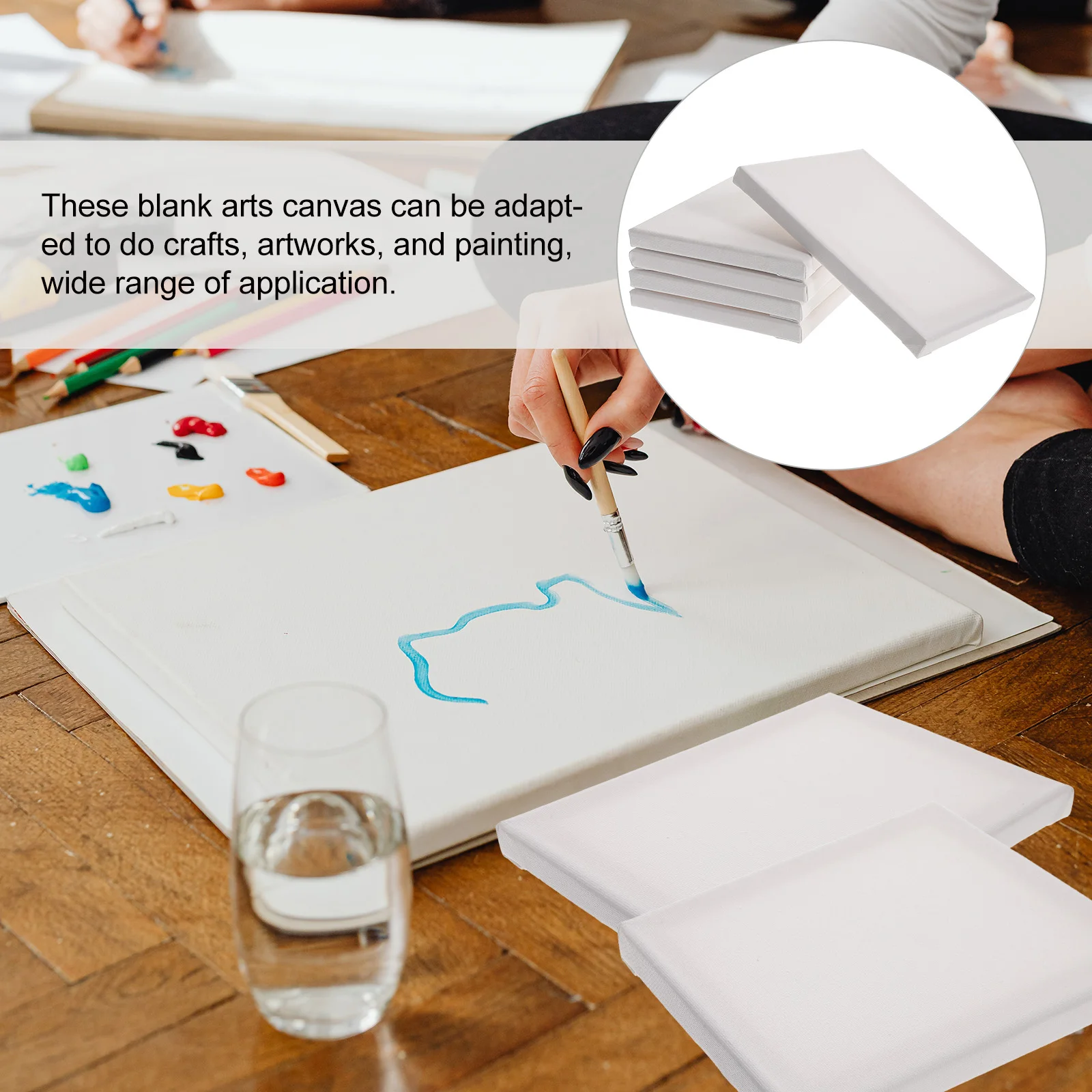 Stretched Canvas,Painting Supplies 5pcs Framed Canvas Pouring Paint Canvases Watercolor Canvases for Paintings Stretched Canvas Blank Painting