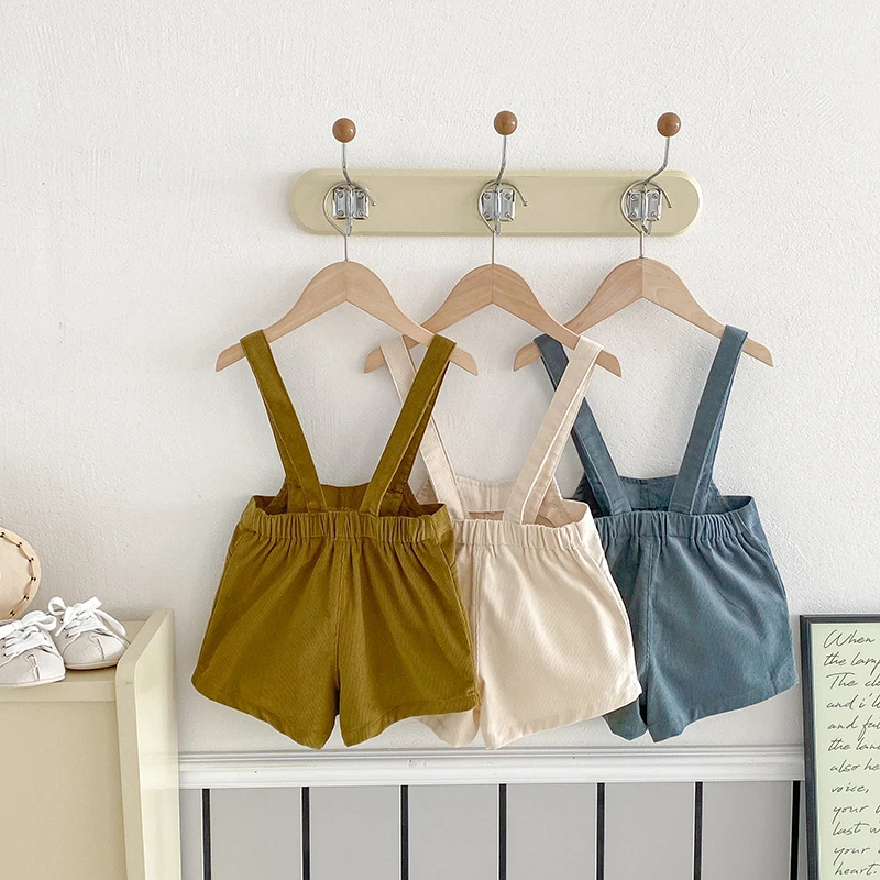 Vintage Cord-Baby-Kinderoverall für Jungen, elastische Taille, Säuglingsshorts, hübsche kleine Jungen, Vintage-Stil, Baby-Sachen für 1–6 Jahre – Detail 2
