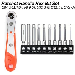 Precision Hex Bit Screwdriver and Ratchet Handle Set (Ratchet Bit Set inch)