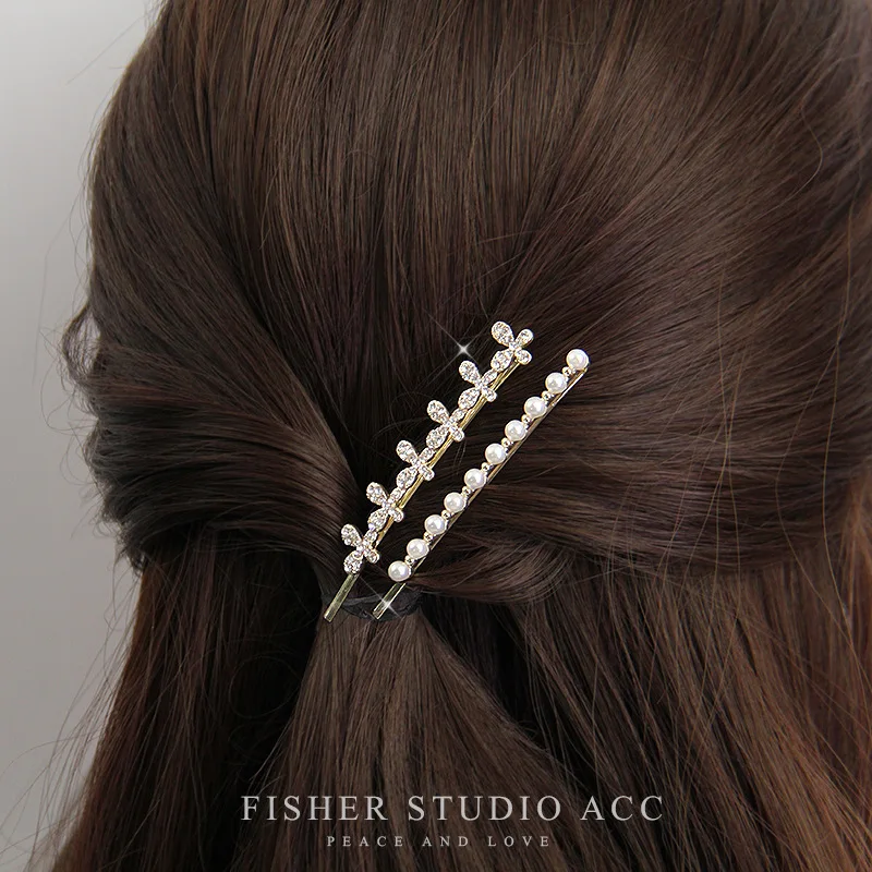 Exquisite elegante Perle Strass Haarnadeln Geschenke Frauen Mädchen Haarspangen Pins Haarspangen Zubehör Hairgrip Kopfschmuck Kopfbedeckung – Detail 23