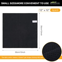 380gsm Thick Microfiber Waffle Weave Dish Drying Cloth Household Kitchen Glass Cleaning Cloth Tea Towels Set 13"x13" 6 Pack 2