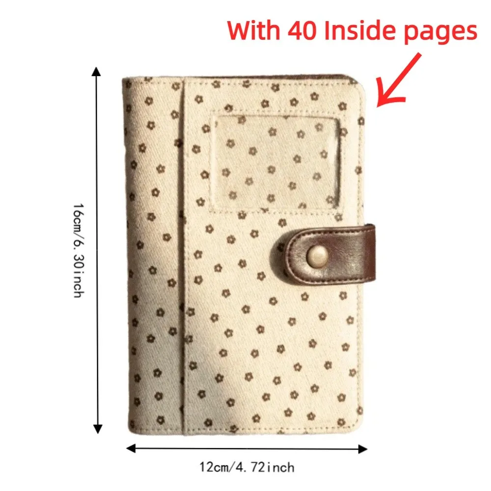 Polka Dot Denim Fabric Journal with Snap Button Closure