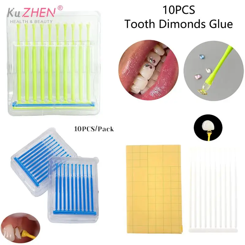 

10pcs/set New Disposable Dental Applicator Sticks Adhesive Tip, Tooth Crown Porcelain Veneer Dental Materials Brush Applicator