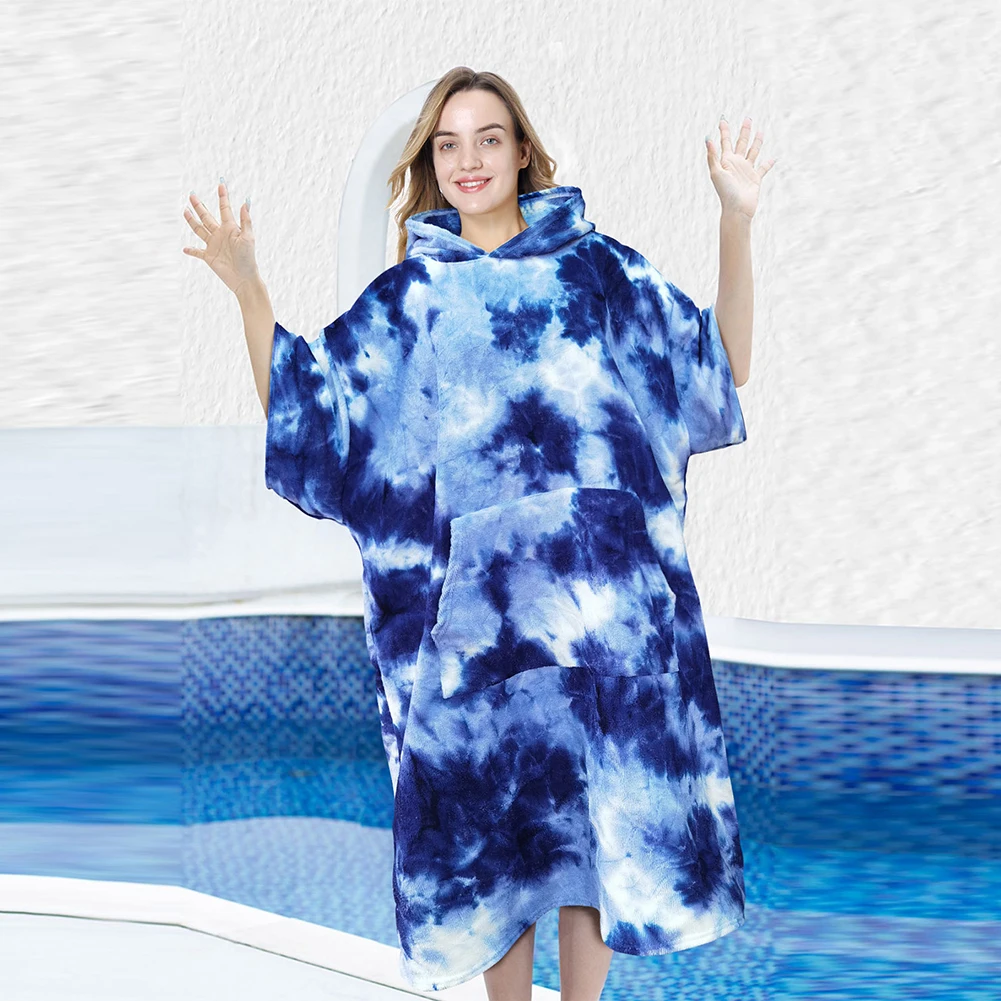 Poncho de Surf de tela de microfibra para adultos y niños, bata