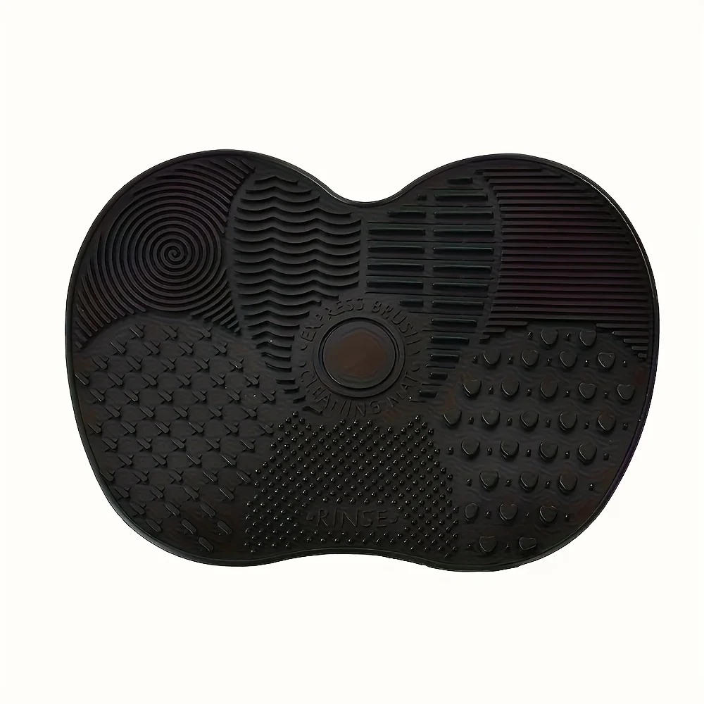 Apple-Shaped Silicone Makeup Brush Cleansing Mat for Deep Cleaning and Residue Removal