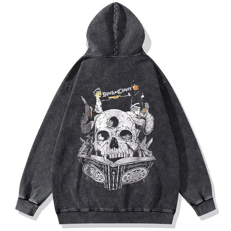 Anime Black Clover Hoodies Hip Hop Vintage Sportwear Men Women