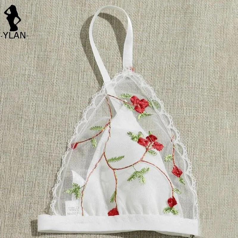 Kvinnliga Underkläder 3st Bralette Set Sensuell Underkläder Kvinna Blommig Broderade Underkläder Set Fransk Triangel Cup BH och_voghion.com