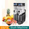 2 Bowls15Lx2 Ice Slush Fruit Juice Machine 110v 220v Commercial Smoothie Daiquiri Slash Margarita Slushie Machine Cold Drink 1