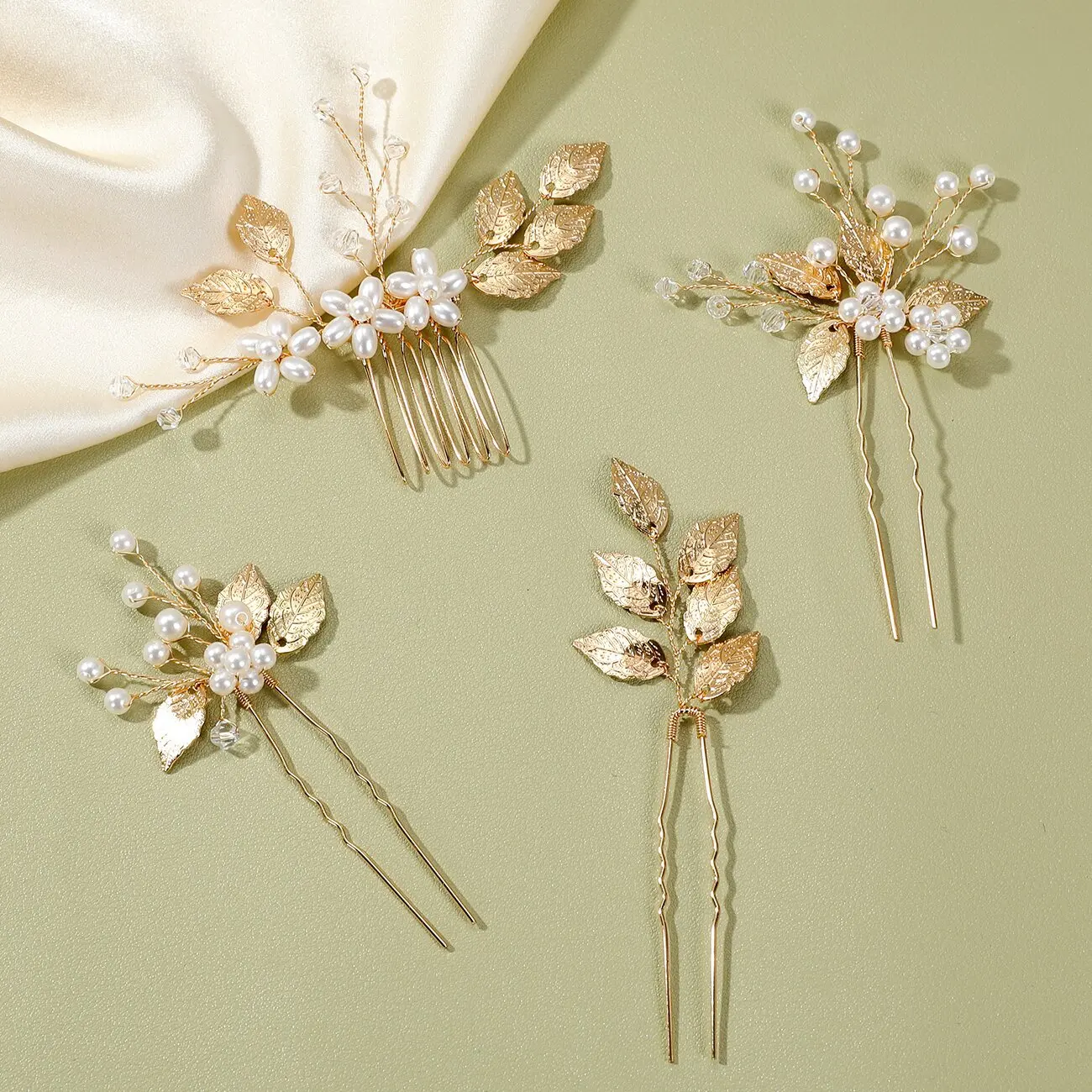 Pearl Flower Hairpin Bride Hair Comb Sets Wedding Hair  display picture 1
