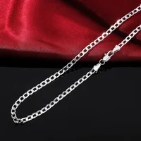 Collier en argent Sterling 925 pour hommes et femmes, 2/4/6/8/10/12MM, 40-75cm, chaîne avec fermoir à homard, bijoux de fiançailles, vente en gros 3
